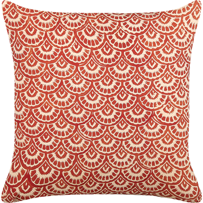 Beliani Cojín Geométrico de Algodón Rojo Crema - Cojín Beliani Cojín Geométrico de Algodón Rojo Crema - Cojín