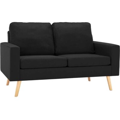Helloshop26 - Conjunto De Sofá De 2 Piezas En Tela Negra 020020101 Helloshop26 - Conjunto De Sofá De 2 Piezas En Tela Negra 020020101
