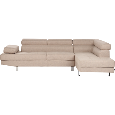 Sofá Esquinero Grande Beliani - Beige - 5 Plazas Sofá Esquinero Grande Beliani - Beige - 5 Plazas
