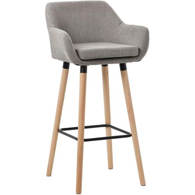 DÉCOSHOP26 - Taburete bar lounge x1 - gris tela - haya madera - Bar stool DÉCOSHOP26 - Taburete bar lounge x1 - gris tela - haya madera - Bar stool
