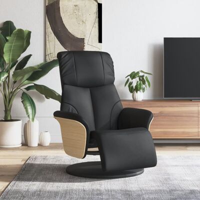 Sillón reclinable negro con reposapiés Vidaxl Sillón reclinable negro con reposapiés Vidaxl