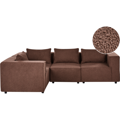 BELIANI Sofá Esquinero Derecho Moderno 4 Plazas Modular Tapizado De Bouclé Marrón Axebo BELIANI Sofá Esquinero Derecho Moderno 4 Plazas Modular Tapizado De Bouclé Marrón Axebo