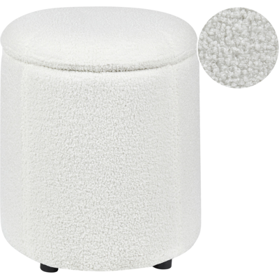 Beliani Maryland Bouclé Puf Blanco Crema - Almacenamiento, Asiento Extra, Reposapiés Beliani Maryland Bouclé Puf Blanco Crema - Almacenamiento, Asiento Extra, Reposapiés