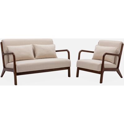 Sweeek Banqueta Beige 2 Plazas + Silla - Juego de Banqueta y Silla Sweeek Banqueta Beige 2 Plazas + Silla - Juego de Banqueta y Silla