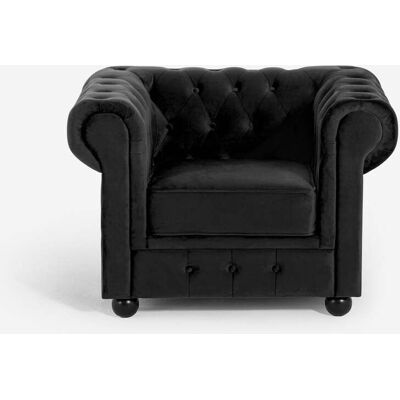 Ahd Amazing Home Design - Sofá Chesterfield de terciopelo Coventry - Negro Ahd Amazing Home Design - Sofá Chesterfield de terciopelo Coventry - Negro