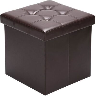 OEM Taburete Cúbico Con Espacio De Almacenamiento, Puf De 38x38x38cm, Arcón De Almacenamiento De Piel Sintética De 40l, Reposapiés/asiento Marrón. OEM Taburete Cúbico Con Espacio De Almacenamiento, Puf De 38x38x38cm, Arcón De Almacenamiento De Piel Sintética De 40l, Reposapiés/asiento Marrón.
