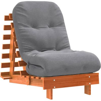 VADAXL Vidaxl Futón Sofá Cama Con Colchón Madera Maciza Marrón 60x206x11 Cm VADAXL Vidaxl Futón Sofá Cama Con Colchón Madera Maciza Marrón 60x206x11 Cm