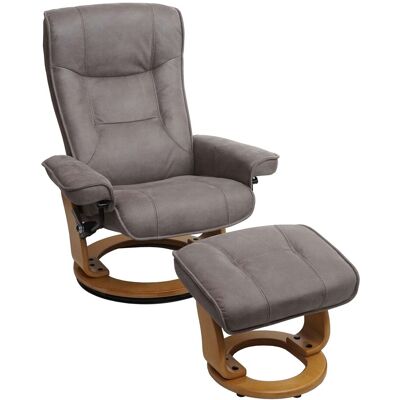 DÉCOSHOP26 Illón Relax Giratorio 360° Con Reposapiés 105x86x82 Cm Tela De Poliéster Gris Claro Madera Natural 04000783 DÉCOSHOP26 Illón Relax Giratorio 360° Con Reposapiés 105x86x82 Cm Tela De Poliéster Gris Claro Madera Natural 04000783