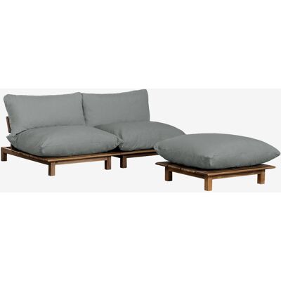 Sofá Modular Reclinable De 2 Piezas Con Puff En Madera De Acacia Brina Sklum Sofá Modular Reclinable De 2 Piezas Con Puff En Madera De Acacia Brina Sklum