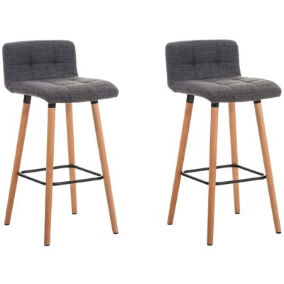 Décoshop26 - Juego De Dos Taburetes De Bar Con Reposapiés En Tela Gris Claro Diseño Escandinavo 100004322 Décoshop26 - Juego De Dos Taburetes De Bar Con Reposapiés En Tela Gris Claro Diseño Escandinavo 100004322