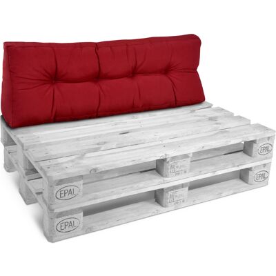 Cojín Palet, Sofá-palet Y Europalet Eco Style - Cojín De Respaldo Acolchado 120x40x10-20 Cm Rojo, 120x40x20 Cm - Beautissu Cojín Palet, Sofá-palet Y Europalet Eco Style - Cojín De Respaldo Acolchado 120x40x10-20 Cm Rojo, 120x40x20 Cm - Beautissu