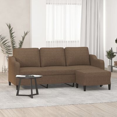 Vidaxl - Sofá con Taburete - Marrón - 180 cm Vidaxl - Sofá con Taburete - Marrón - 180 cm