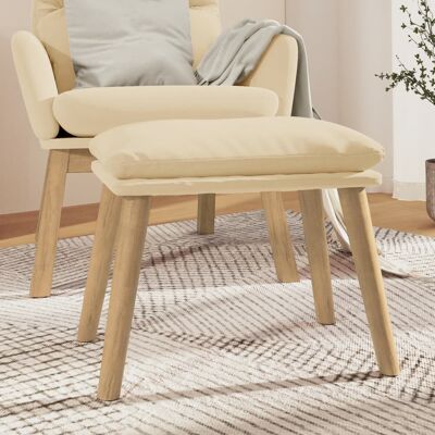 Reposapiés de terciopelo crema blanco 45x29,5x35 cm Vidaxl Reposapiés de terciopelo crema blanco 45x29,5x35 cm Vidaxl