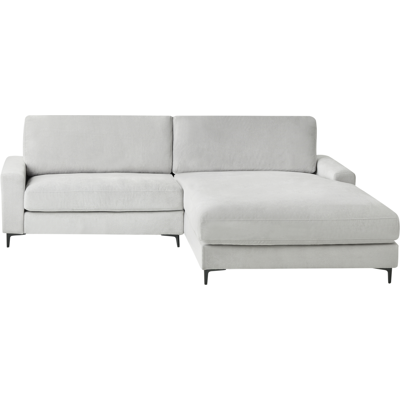 Sofá de esquina gris claro Chenille Beliani - 3 plazas Moderno Sofá de esquina gris claro Chenille Beliani - 3 plazas Moderno