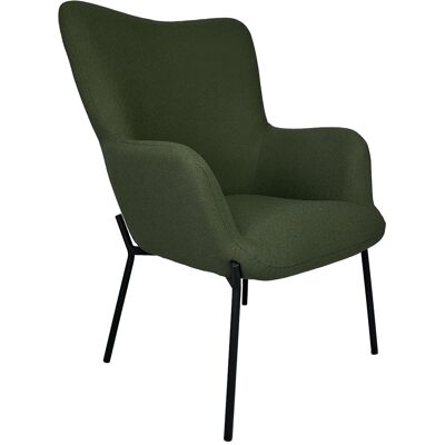 Happy Garden - Sillón En Tejido Bouclé De Tela Verde Caqui Eira Happy Garden - Sillón En Tejido Bouclé De Tela Verde Caqui Eira