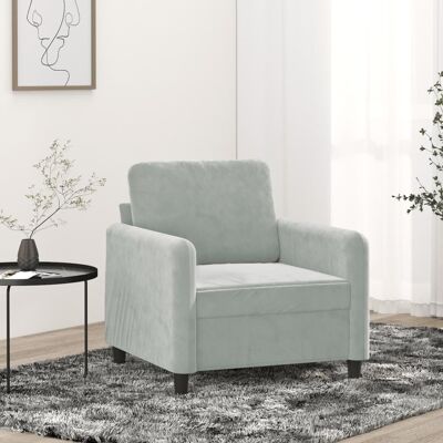Sillón de Terciopelo Gris Claro - Sillón Sillón de Terciopelo Gris Claro - Sillón