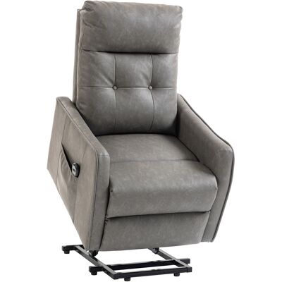 Homcom Sillón Relax Reclinable Eléctrico Levanta Personas, Tapizado En Cuero Pu, Con Control Remoto, Resorte, Reposapiés, Bolsillos, Gris Oscuro Homcom Sillón Relax Reclinable Eléctrico Levanta Personas, Tapizado En Cuero Pu, Con Control Remoto, Resorte, Reposapiés, Bolsillos, Gris Oscuro