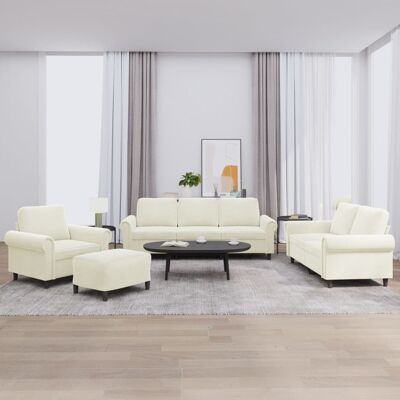 Conjunto de Sofás VidaXL - Terciopelo Crema 4 Piezas Conjunto de Sofás VidaXL - Terciopelo Crema 4 Piezas