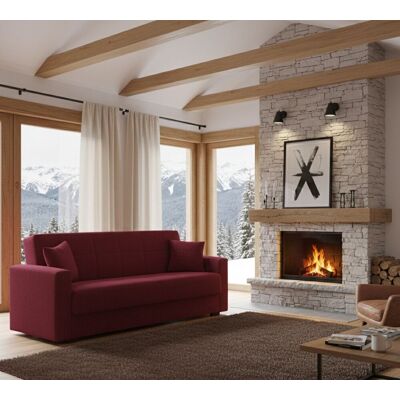 BELLAHOME Sofá Cama Nora 3 Plazas en Tela Roja - Sofá Cama BELLAHOME Sofá Cama Nora 3 Plazas en Tela Roja - Sofá Cama