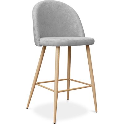 PRIVATEFLOOR Taburete Tapizado En Tela - Diseño Escandinavo - 66cm - Evelyne PRIVATEFLOOR Taburete Tapizado En Tela - Diseño Escandinavo - 66cm - Evelyne