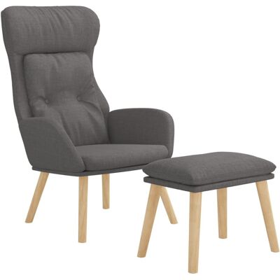 Sillón de relajación gris oscuro con reposapiés - Sillón reclinable Sillón de relajación gris oscuro con reposapiés - Sillón reclinable