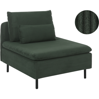 BELIANI Sillón Modular De Pana Asiento 1 Plaza Cojín Adicional Moderno Verde Oscuro Lemvig BELIANI Sillón Modular De Pana Asiento 1 Plaza Cojín Adicional Moderno Verde Oscuro Lemvig