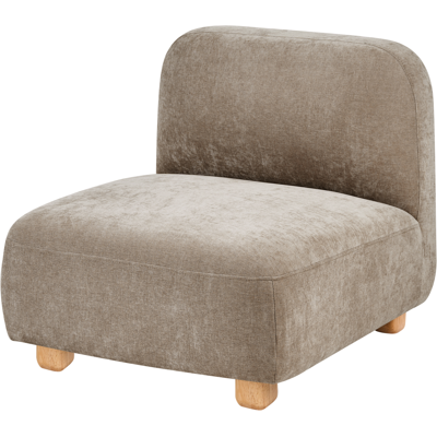 BELIANI Sillón Modular De Tela Asiento 1 Plaza Patas De Madera Repelente Al Agua Moderno Beige Amli BELIANI Sillón Modular De Tela Asiento 1 Plaza Patas De Madera Repelente Al Agua Moderno Beige Amli