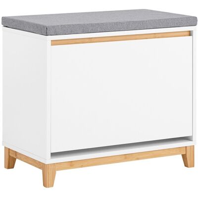 SoBuy Blanco y natural FSR191-WN Banco de zapatos para pasillo - Armario para zapatos SoBuy Blanco y natural FSR191-WN Banco de zapatos para pasillo - Armario para zapatos