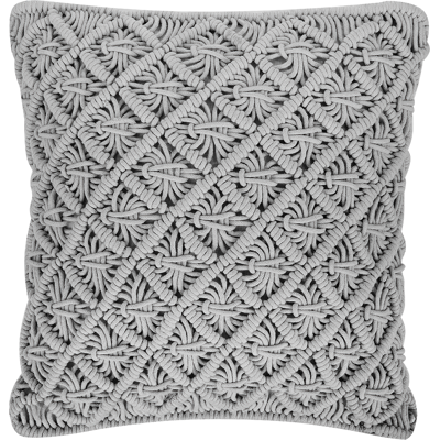 Almohada de algodón gris macramé Beliani - 45x40cm Accesorio decorativo Almohada de algodón gris macramé Beliani - 45x40cm Accesorio decorativo