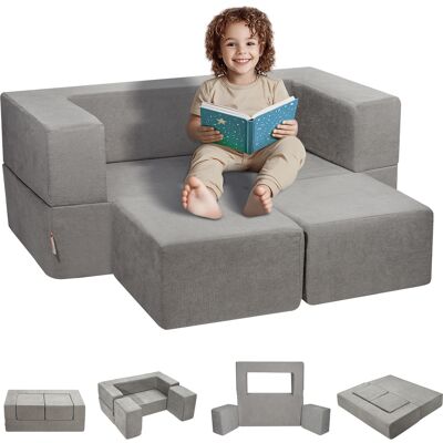 Vevor - Sofá Modular Para Niños, 4 Piezas, Sofá Convertible Nugget, Sofá Seccional Para Niños Con Funda Extraíble, Silla De Espuma Para Bebes Hecha A Mano, Gris Oscuro, 1000 X 1000 X 200 Mm, Carga 90 Kg Vevor - Sofá Modular Para Niños, 4 Piezas, Sofá Convertible Nugget, Sofá Seccional Para Niños Con Funda Extraíble, Silla De Espuma Para Bebes Hecha A Mano, Gris Oscuro, 1000 X 1000 X 200 Mm, Carga 90 Kg
