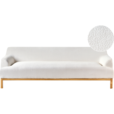 BELIANI Sofá - Elegante de 3 plazas en Crema Blanco - Sofá BELIANI Sofá - Elegante de 3 plazas en Crema Blanco - Sofá