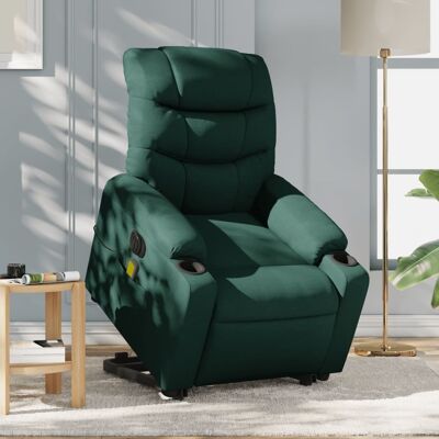 sillón de masaje eléctrico reclinable vidaXL - Verde - Sillón con vibración sillón de masaje eléctrico reclinable vidaXL - Verde - Sillón con vibración