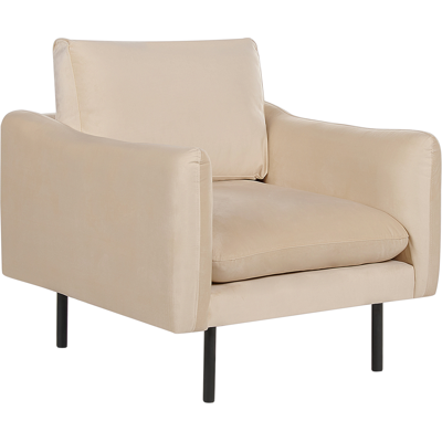 Beliani VINTERBRO Sillón Terciopelo Beige - Sillón Beliani VINTERBRO Sillón Terciopelo Beige - Sillón