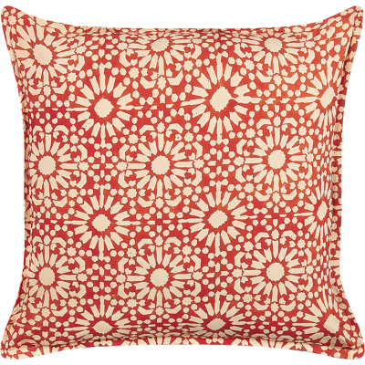 Beliani Cojín de algodón rojo crema patrón geométrico 45 x 45 cm - Cojín Beliani Cojín de algodón rojo crema patrón geométrico 45 x 45 cm - Cojín