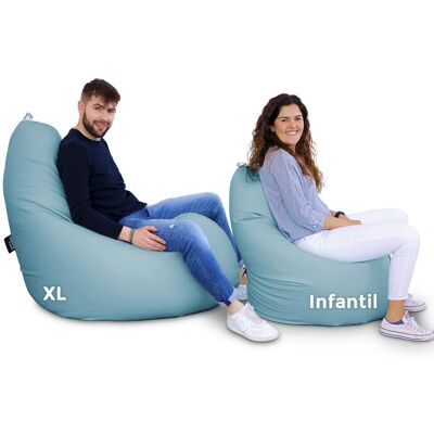Happers - Puff Pera Relax - Polipiel Azul Cielo - Infantil - Puff Happers - Puff Pera Relax - Polipiel Azul Cielo - Infantil - Puff