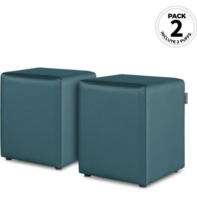 Happers - Puff Cubo Polipiel Glaciar Pack 2 Unidades Glaciar Happers - Puff Cubo Polipiel Glaciar Pack 2 Unidades Glaciar