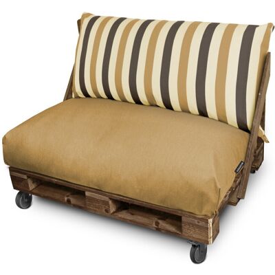 Conjunto de Cojines Mostaza HAPPERS para Palets: Asiento y Respaldo Conjunto de Cojines Mostaza HAPPERS para Palets: Asiento y Respaldo
