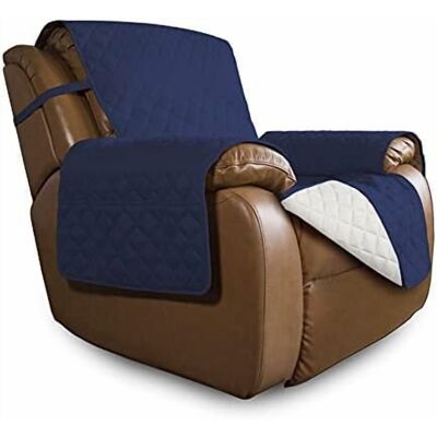 OEM Funda Extragrande Para Sillón Reclinable, Reversible, Impermeable, Con Correas Elásticas – Se Adapta A Sillones Reclinables Grandes (de 68 A 74 Cm), Azul Marino/blanco Marfil OEM Funda Extragrande Para Sillón Reclinable, Reversible, Impermeable, Con Correas Elásticas – Se Adapta A Sillones Reclinables Grandes (de 68 A 74 Cm), Azul Marino/blanco Marfil