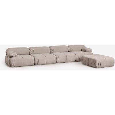 Sofá Modular De 4 Piezas Y Puff En Bouclé Envasado Al Vacío Kendall Sklum Sofá Modular De 4 Piezas Y Puff En Bouclé Envasado Al Vacío Kendall Sklum