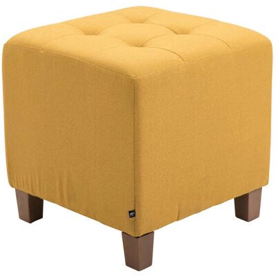 DÉCOSHOP26 Reposapiés/puf Bajo Tapizado En Tela Amarilla Con Patas De Madera 45x46 Cm 100000159 DÉCOSHOP26 Reposapiés/puf Bajo Tapizado En Tela Amarilla Con Patas De Madera 45x46 Cm 100000159