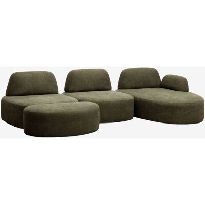 Sofá Modular Chaise Longue Derecho De 3 Piezas Y Puff Tapizado Giorgia Sklum Sofá Modular Chaise Longue Derecho De 3 Piezas Y Puff Tapizado Giorgia Sklum