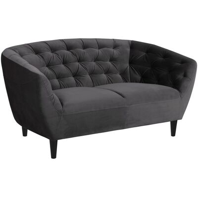 ARREDAMENTO1 Sofá Chesterfield Norsica 260, Gris Oscuro, 150x84x78cm, Tapiz, Patas: Madera, Parcialmente Montado ARREDAMENTO1 Sofá Chesterfield Norsica 260, Gris Oscuro, 150x84x78cm, Tapiz, Patas: Madera, Parcialmente Montado