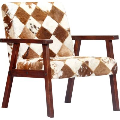 HELLOSHOP26 Sillón Sillón Sillón De Diseño Club Sofá Salón Blanco Y Marrón Cuero Auténtico De Cabra HELLOSHOP26 Sillón Sillón Sillón De Diseño Club Sofá Salón Blanco Y Marrón Cuero Auténtico De Cabra