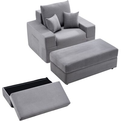 Vevor Chaise Longue Relajante, Sillón Modular Con Cojines Decorativos Y Reposabrazos, Con Asiento Profundo Y Otomana Para Salón Y Dormitorio, Sillón De Lectura De Esponja, 1115 X 1490 X 740 Mm Vevor Chaise Longue Relajante, Sillón Modular Con Cojines Decorativos Y Reposabrazos, Con Asiento Profundo Y Otomana Para Salón Y Dormitorio, Sillón De Lectura De Esponja, 1115 X 1490 X 740 Mm