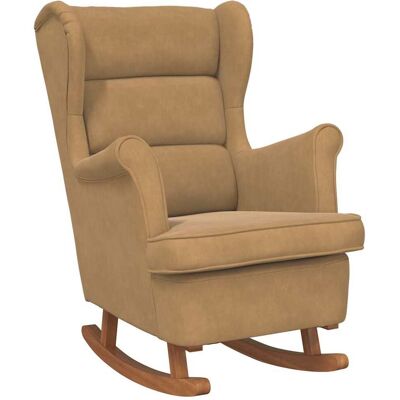 Silla mecedora de terciopelo marrón - VidaXL Silla mecedora de terciopelo marrón - VidaXL