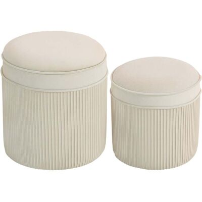 NORTHIX Juego De 2 Otomanas De Almacenaje Redondas De Terciopelo Color Crema 36 X 36 X 415 Cm 211743860 211743860 211743860 211743860 NORTHIX Juego De 2 Otomanas De Almacenaje Redondas De Terciopelo Color Crema 36 X 36 X 415 Cm 211743860 211743860 211743860 211743860