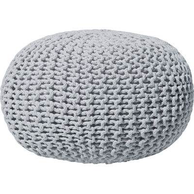 Beliani - Puf Otomana Gris Claro Tejido De Algodón Relleno De Eps Reposapiés Pequeño Redondo 40 X 25 Cm Conrad Beliani - Puf Otomana Gris Claro Tejido De Algodón Relleno De Eps Reposapiés Pequeño Redondo 40 X 25 Cm Conrad