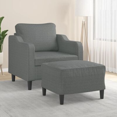Sillón con Taburete VIDAXL - Tela Duradera, Diseño Moderno Sillón con Taburete VIDAXL - Tela Duradera, Diseño Moderno