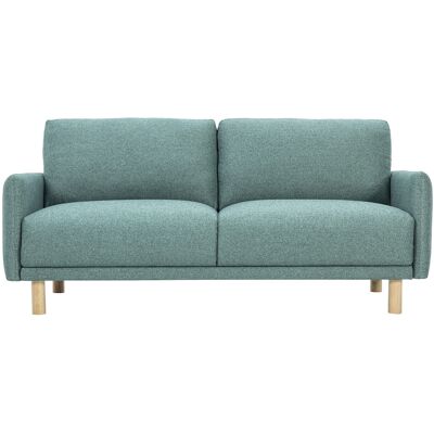 MILIBOO Sofá De Diseño De 3 Plazas En Tela Verde Grisáceo Y Madera Clara Bono MILIBOO Sofá De Diseño De 3 Plazas En Tela Verde Grisáceo Y Madera Clara Bono