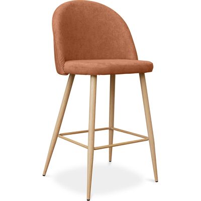 PRIVATEFLOOR Taburete Tapizado En Tela - Diseño Escandinavo - 66cm - Evelyne PRIVATEFLOOR Taburete Tapizado En Tela - Diseño Escandinavo - 66cm - Evelyne